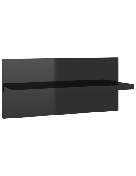 Mensole a Muro 2 pz Nero Lucido 40x11,5x18 cm
