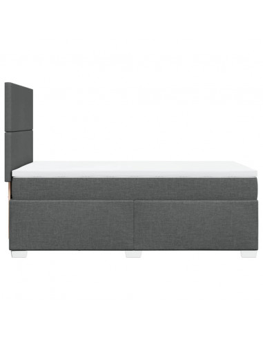 Giroletto a Molle con Materasso Grigio Scuro 80x200 cm Tessuto