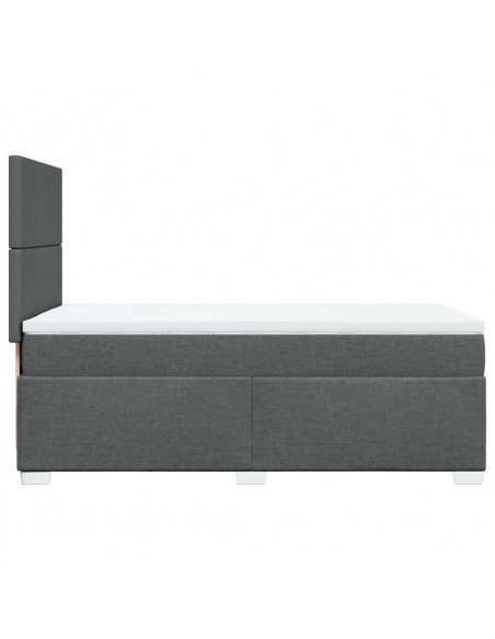 Giroletto a Molle con Materasso Grigio Scuro 80x200 cm Tessuto