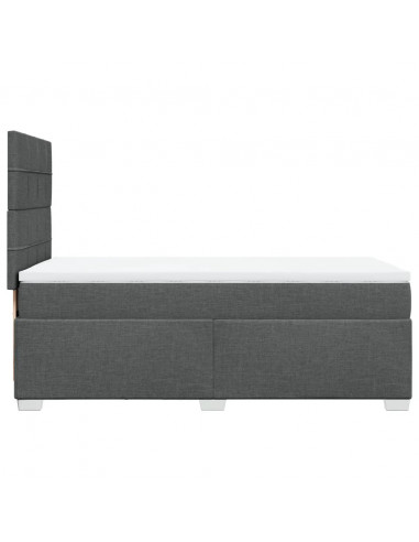 Giroletto a Molle con Materasso Grigio Scuro 80x200 cm Tessuto