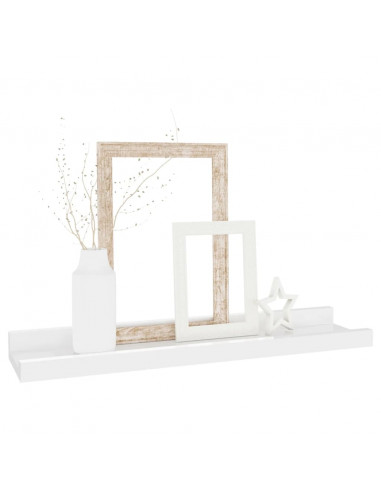 Mensole da Parete 4 pz Bianco Lucido 40x9x3 cm