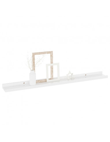 Mensole da Parete 4 pz Bianco Lucido 80x9x3 cm