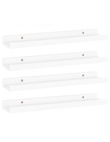 Mensole da Parete 4 pz Bianche 40x9x3 cm