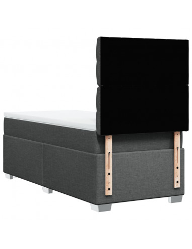 Giroletto a Molle con Materasso Grigio Scuro 80x200 cm Tessuto