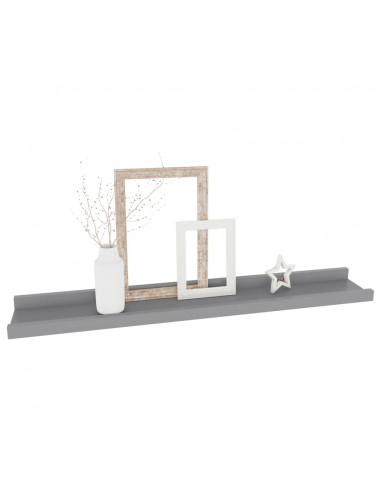 Mensole da Parete 4 pz Grigie 60x9x3 cm