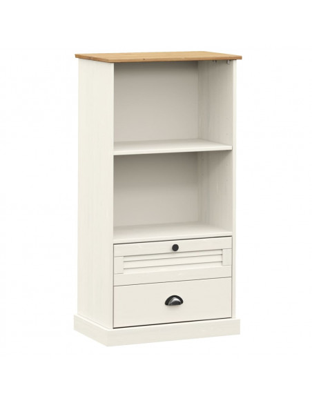 Libreria VIGO 60x35x114,5 cm in Legno Massello di Pino Bianco