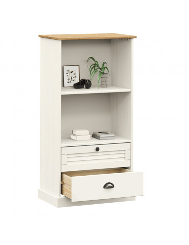 Libreria VIGO 60x35x114,5 cm in Legno Massello di Pino Bianco