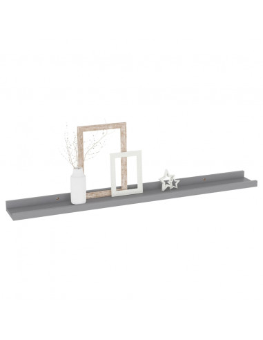 Mensole da Parete 4 pz Grigie 80x9x3 cm