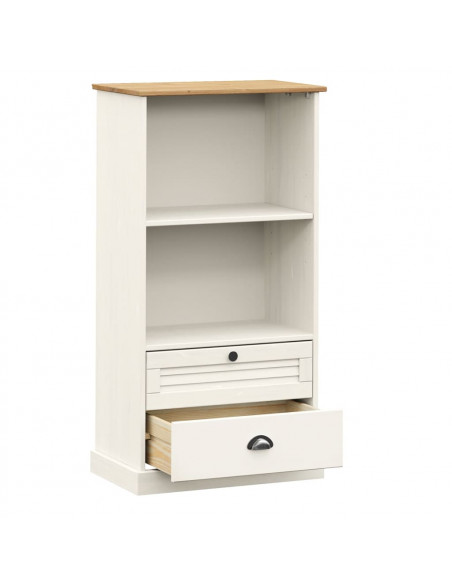 Libreria VIGO 60x35x114,5 cm in Legno Massello di Pino Bianco