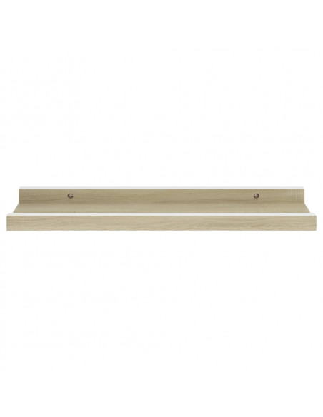 Mensole da Parete 4 pz Bianco e Rovere Sonoma 40x9x3 cm