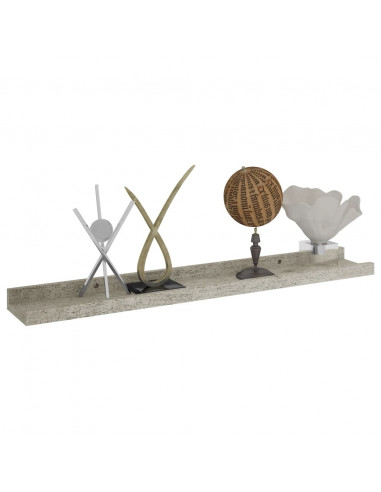 Mensole da Parete 2 pz Grigio Cemento 60x9x3 cm