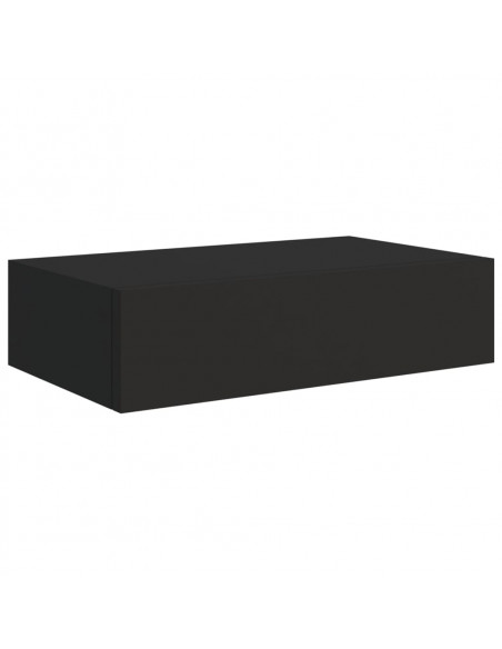 Scaffale con Cassetti da Parete Nero 40x23,5x10 cm in MDF
