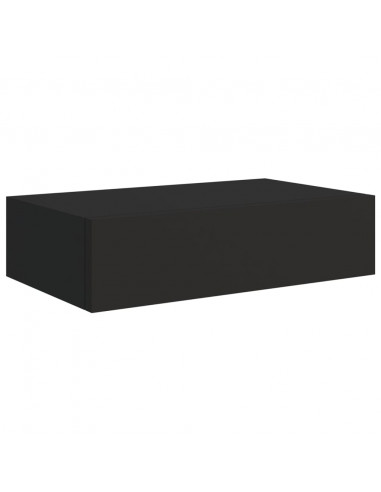 Scaffali con Cassetti da Parete 2 pz Neri 40x23,5x10 cm MDF