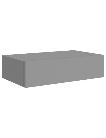 Scaffale con Cassetti da Parete Grigio 40x23,5x10 cm in MDF