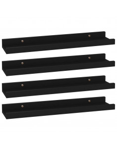 Mensole da Parete 2 pz Nere 40x9x3 cm 2