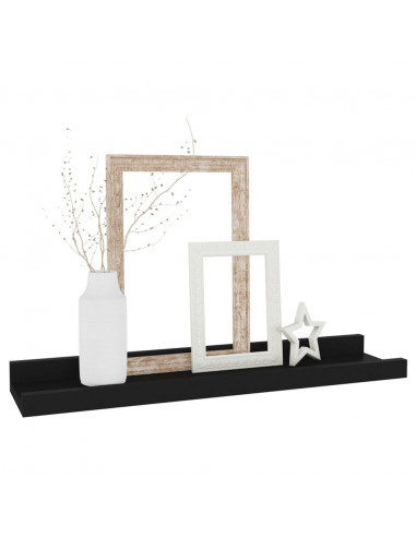 Mensole da Parete 2 pz Nere 40x9x3 cm