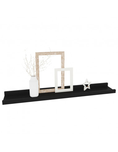 Mensole da Parete 4 pz Nere 60x9x3 cm