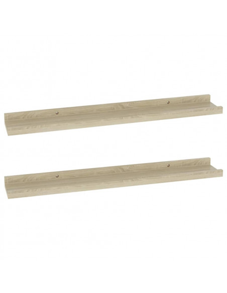 Mensole da Parete 2 pz Rovere Sonoma 60x9x3 cm