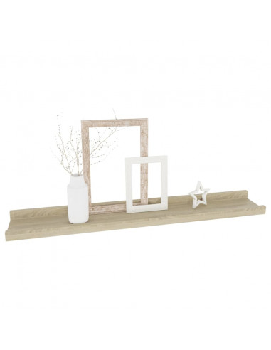 Mensole da Parete 2 pz Rovere Sonoma 60x9x3 cm