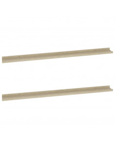 Mensole da Parete 2 pz Rovere Sonoma 115x9x3 cm 2