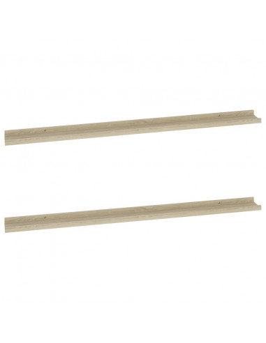 Mensole da Parete 2 pz Rovere Sonoma 115x9x3 cm
