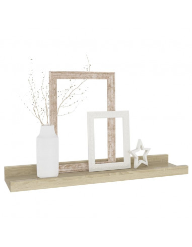 Mensole da Parete 4 pz Rovere Sonoma 40x9x3 cm