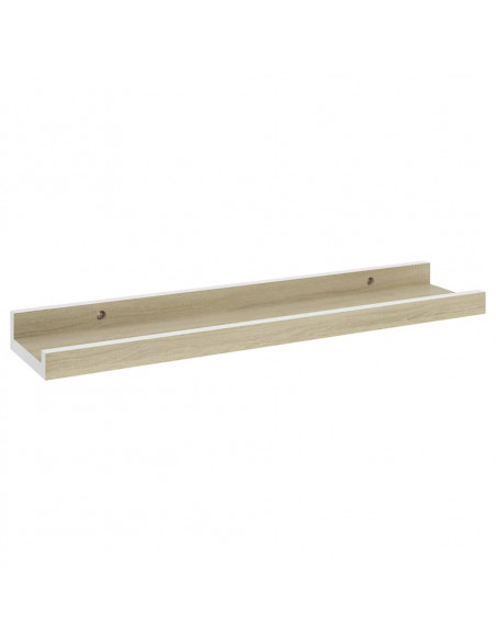 Mensole da Parete 2 pz Bianco e Rovere Sonoma 40x9x3 cm