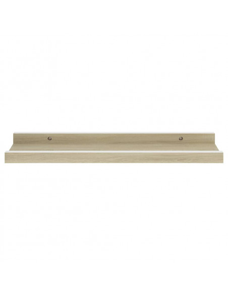 Mensole da Parete 2 pz Bianco e Rovere Sonoma 40x9x3 cm