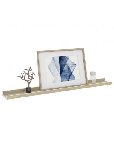 Mensole da Parete 2 pz Bianco e Rovere Sonoma 80x9x3 cm