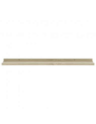 Mensole da Parete 2 pz Bianco e Rovere Sonoma 80x9x3 cm