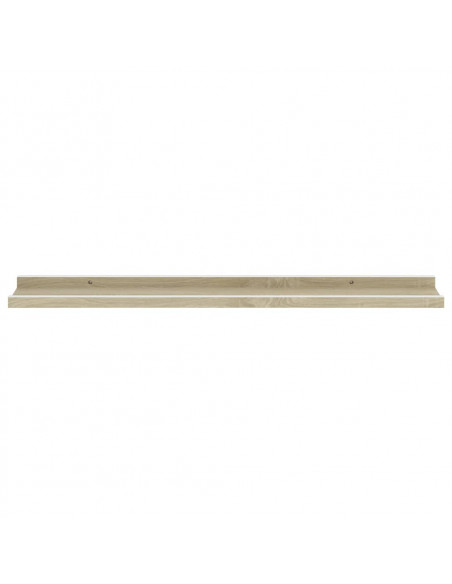Mensole da Parete 2 pz Bianco e Rovere Sonoma 80x9x3 cm