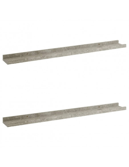 Mensole da Parete 2 pz Grigio Cemento 80x9x3 cm