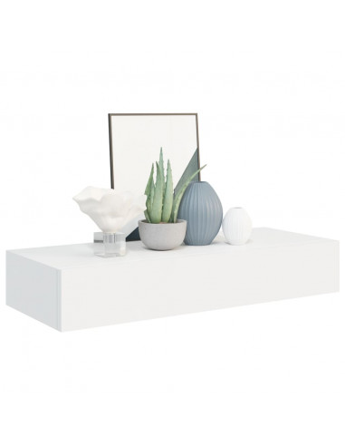 Scaffale con Cassetti da Parete Bianco 60x23,5x10 cm in MDF