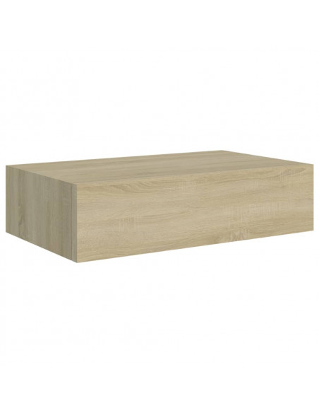 Scaffale con Cassetti da Parete Rovere 40x23,5x10 cm in MDF