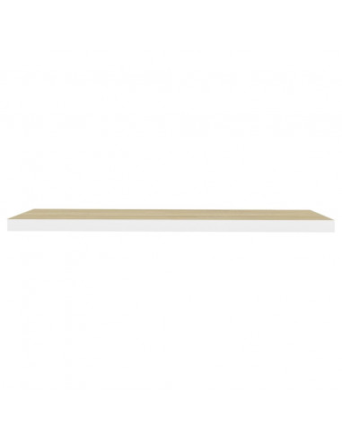 Scaffale a Parete Rovere e Bianco 120x23,5x3,8 cm in MDF