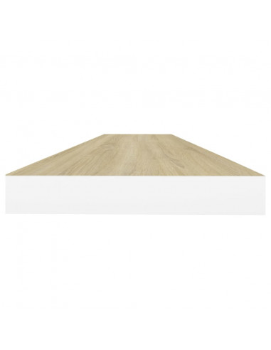 Scaffale a Parete Rovere e Bianco 120x23,5x3,8 cm in MDF