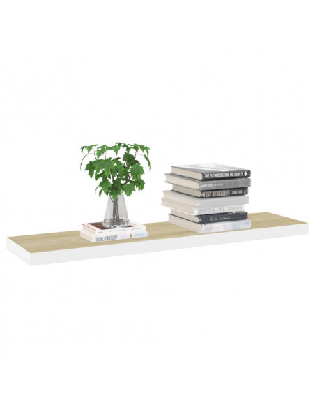 Scaffali a Parete 4 pz Rovere e Bianco 120x23,5x3,8 cm in MDF