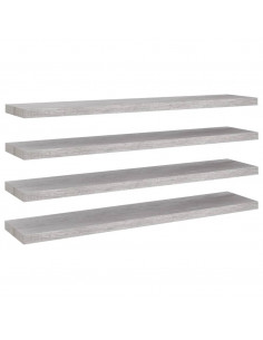 Scaffali a Parete 4 pz Grigio Cemento 120x23,5x3,8 cm in MDF 2