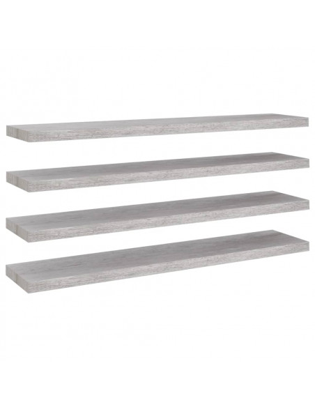 Scaffali a Parete 4 pz Grigio Cemento 120x23,5x3,8 cm in MDF