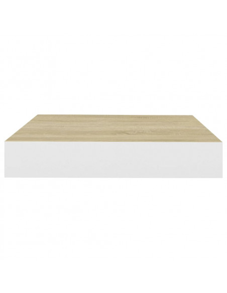 Scaffale a Parete Rovere e Bianco 23x23,5x3,8 cm in MDF