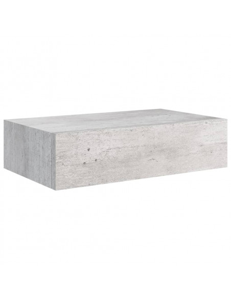 Scaffale con Cassetti da Parete Grigio Cemento 40x23,5x10cm MDF