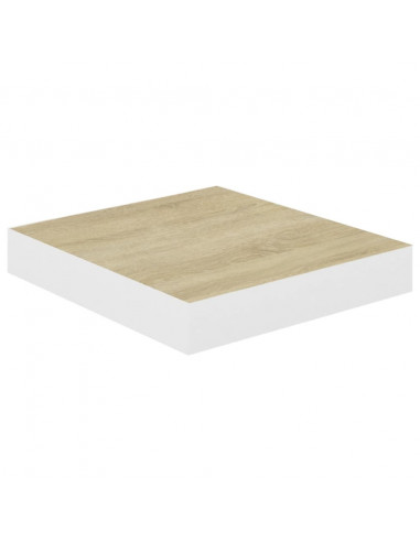 Scaffali a Parete 2 pz Rovere e Bianco 23x23,5x3,8 cm in MDF