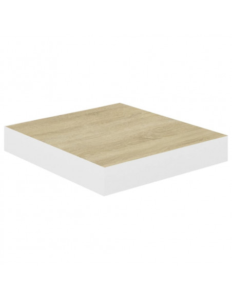 Scaffali a Parete 2 pz Rovere e Bianco 23x23,5x3,8 cm in MDF