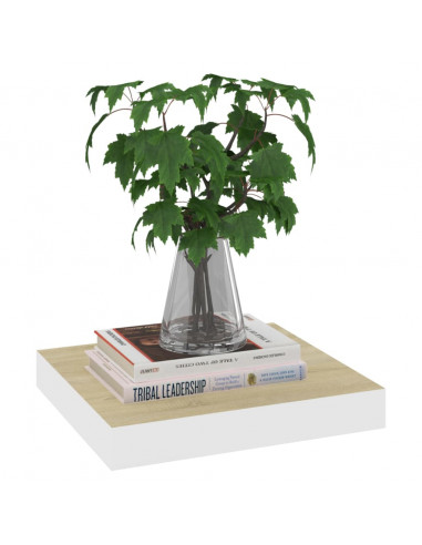 Scaffali a Parete 4 pz Rovere e Bianco 23x23,5x3,8 cm in MDF