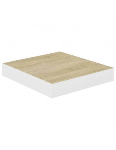 Scaffali a Parete 4 pz Rovere e Bianco 23x23,5x3,8 cm in MDF