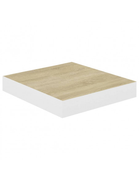 Scaffali a Parete 4 pz Rovere e Bianco 23x23,5x3,8 cm in MDF