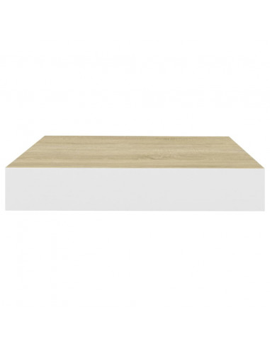 Scaffali a Parete 4 pz Rovere e Bianco 23x23,5x3,8 cm in MDF