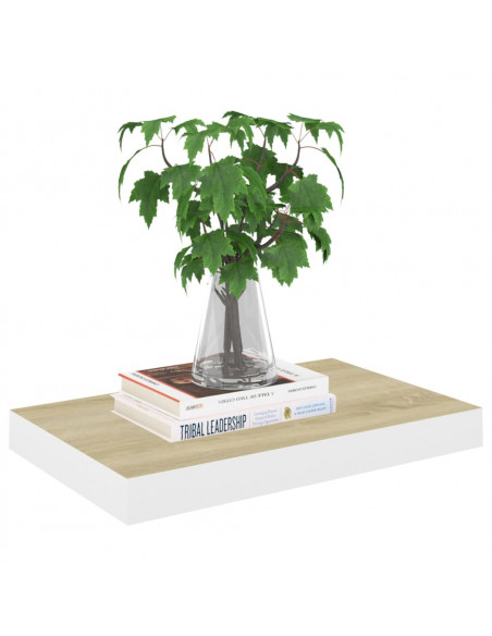 Scaffali a Parete 4 pz Rovere e Bianco 40x23x3,8 cm in MDF