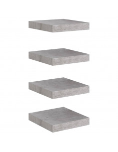 Scaffali a Parete 4 pz Grigio Cemento 23x23,5x3,8 cm in MDF 2