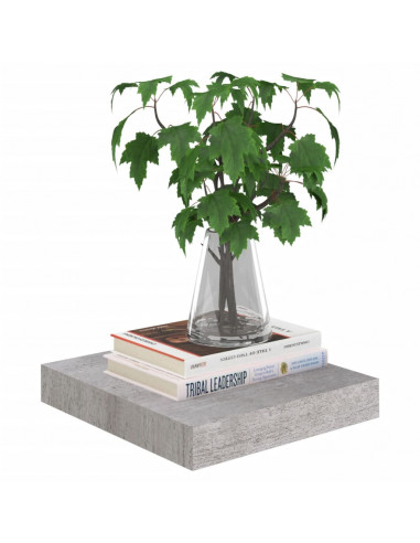 Scaffali a Parete 4 pz Grigio Cemento 23x23,5x3,8 cm in MDF